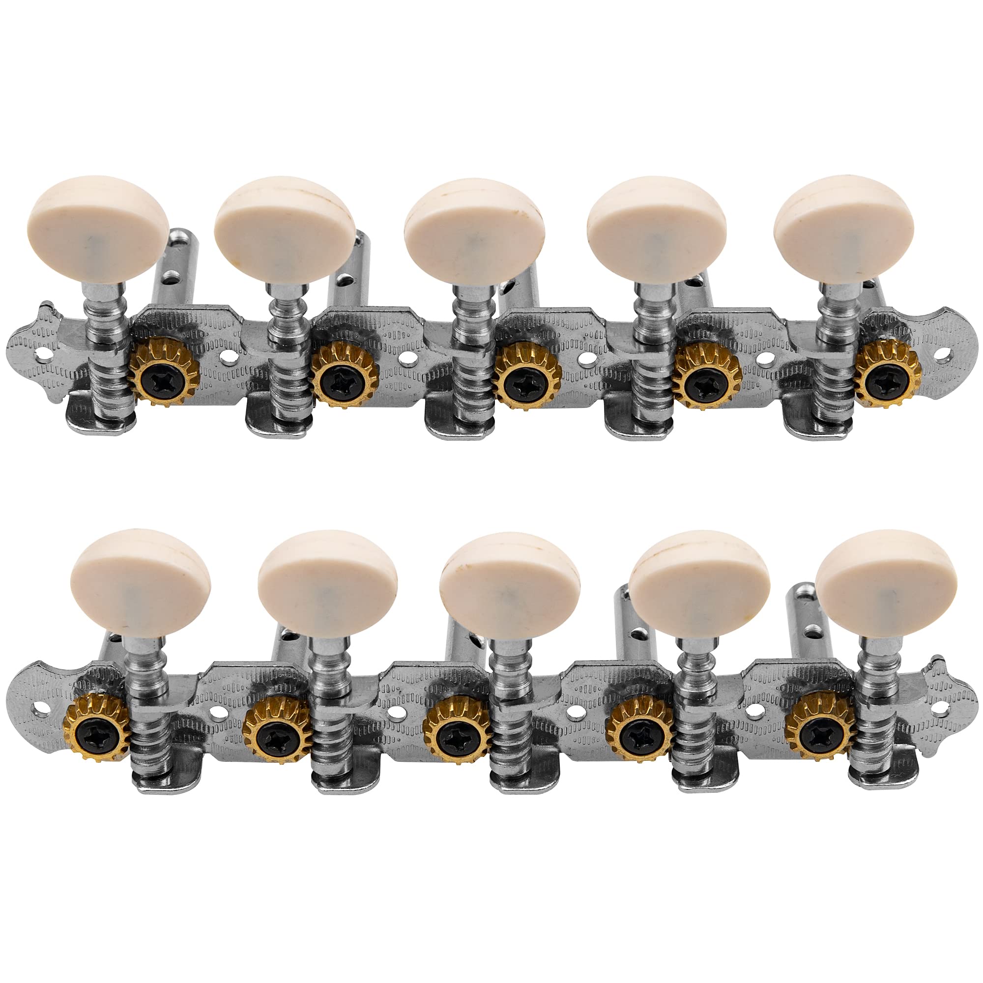 1Set Yootones 5R5L Guitar Tuning Pegs Tuners Machine Heads Tuning Keys Pegs 1:15 Compatible with 10 String Bajo Quinto Charango